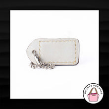 Load image into Gallery viewer, 1.5&quot; Small COACH TAN WHITE LEATHER KEY FOB CHARM KEYCHAIN HANG TAG WRISTLET
