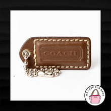 Load image into Gallery viewer, 2″ Medium COACH BROWN TAN LEATHER KEY FOB BAG CHARM KEYCHAIN HANGTAG TAG
