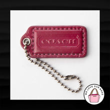 Load image into Gallery viewer, 2&quot; Medium COACH PINK SILVER PATENT LEATHER KEYFOB BAG CHARM KEYCHAIN HANGTAG TAG
